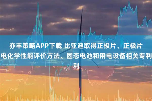 亦丰策略APP下载 比亚迪取得正极片、正极片电化学性能评价方法、固态电池和用电设备相关专利