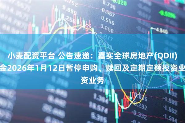 小麦配资平台 公告速递：嘉实全球房地产(QDII)基金2026年1月12日暂停申购、赎回及定期定额投资业务