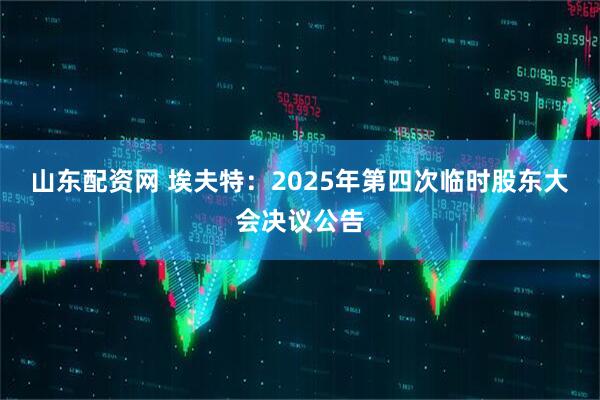 山东配资网 埃夫特：2025年第四次临时股东大会决议公告